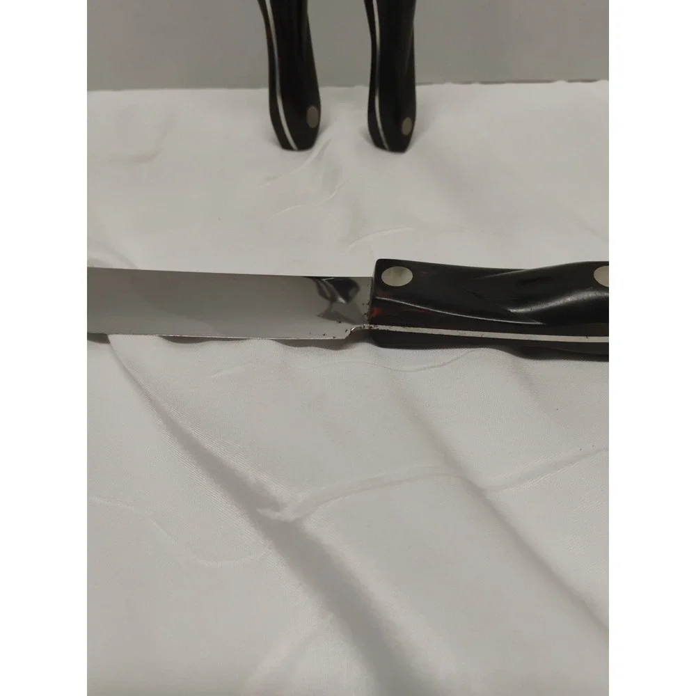 Lot Of 3 Cutco Classic Brown Red Swirl Handle Knives 1722 1723 1725 Vintage